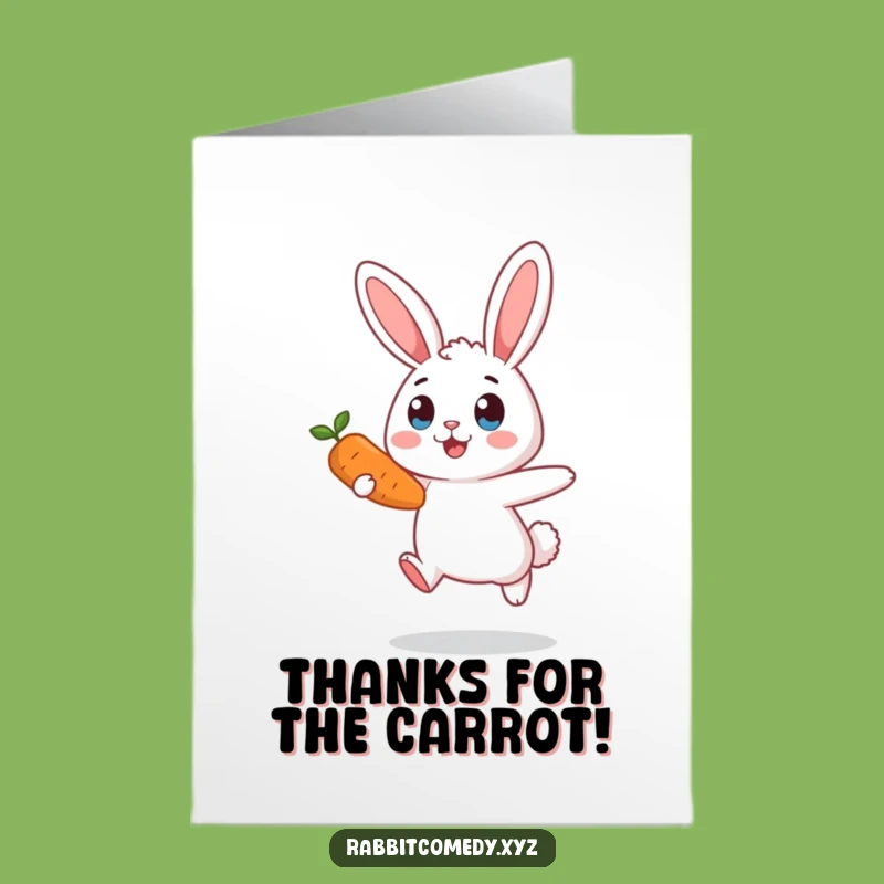 Free Printable Thank You Card: Surprised Rabbit Carrot Gratitude, Downloadable Fun Note