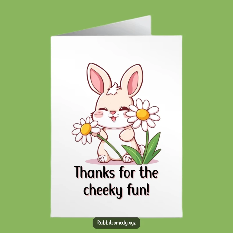 Free Printable Thank You: Winking Rabbit Daisy, Funny Downloadable Art & Gift!