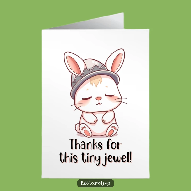 Free Printable Thank You: Sleepy Rabbit Thimble, Funny Downloadable Art & Gift!