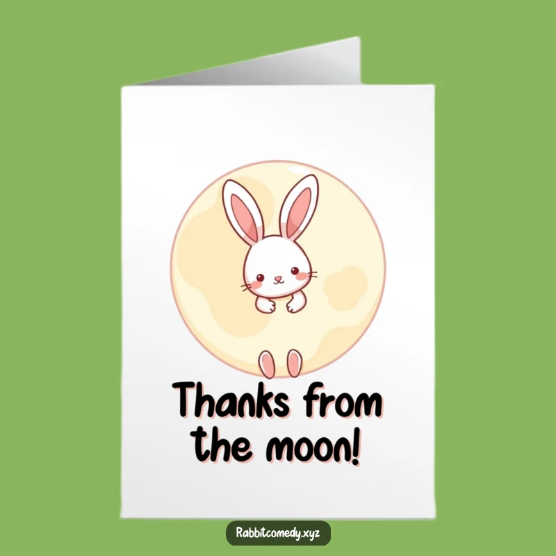 Free Printable Thank You Card: Rabbit Moon Thanks, Downloadable Sweet Gift
