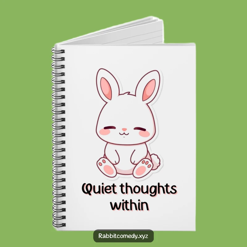 Funny Calm Rabbit Notebook, Peaceful Journal, Creative Humorous Gift