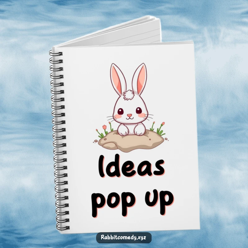 Funny Notebook: A lined journal with a cute rabbit peeking out from a hole in the ground.