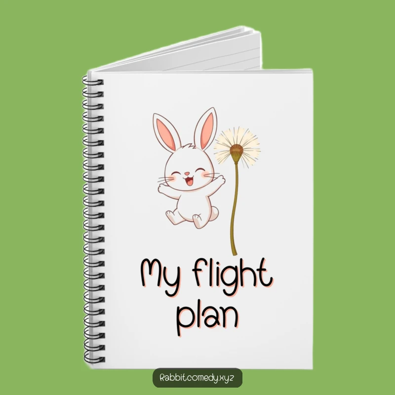 Funny Determined Rabbit Notebook - Flight of Fancy Journal - Writer's Gift