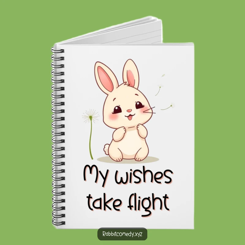 Funny Kawaii Rabbit Dandelion Notebook - Jot Down Ideas with Humorous Charm