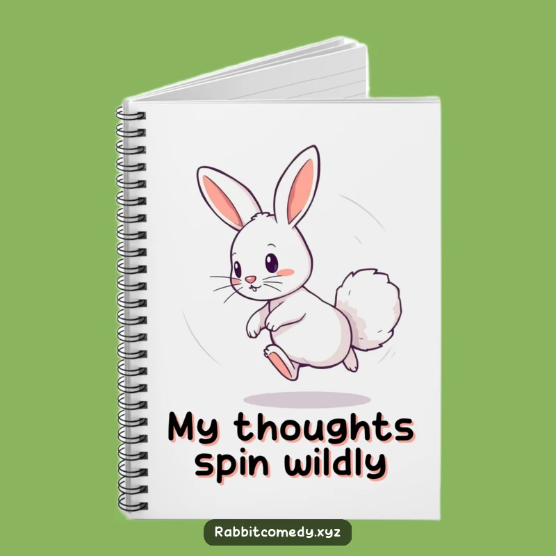 Funny Rabbit Tail Chase Notebook - Dizzy Circle Journal Gift