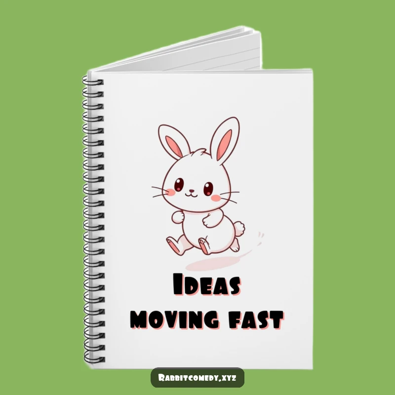 Funny Kawaii Rabbit Dash Notebook - Cute Journal & Playful Gift