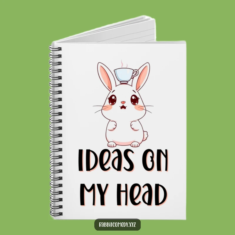 Funny Surprised Rabbit Notebook, Teacup Balance Journal, Creative Humorous Gift