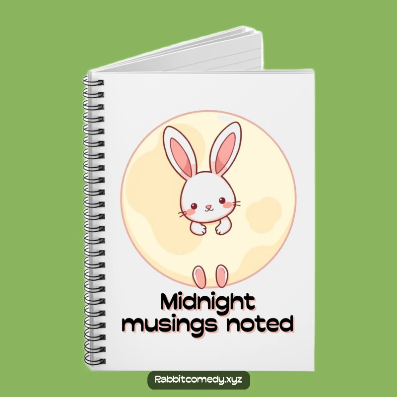 Funny Peeking Rabbit Moon Notebook - Whimsical Journal & Gift
