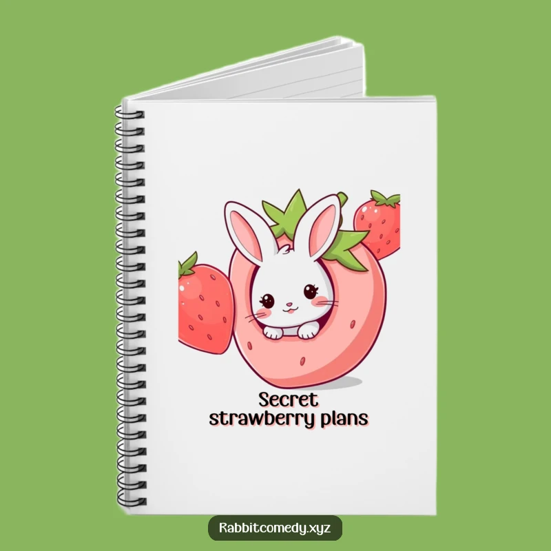 Funny Notebook: Kawaii Rabbit Strawberry Peek, Jot Down Sweet Ideas, Ideal Gift