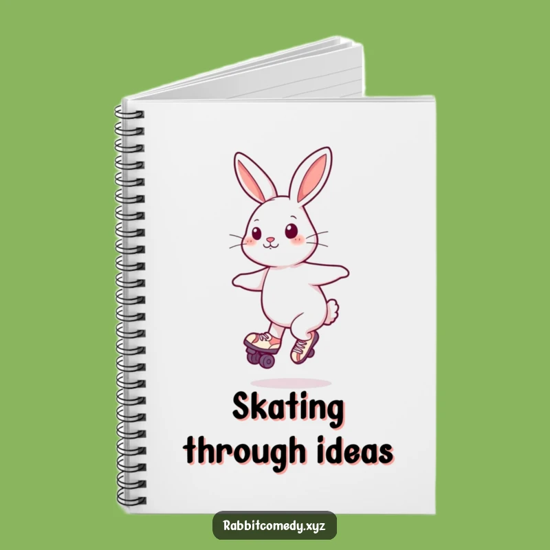 Funny Playful Rabbit Roller Skate Notebook: Lined Character Journal Funny Gift