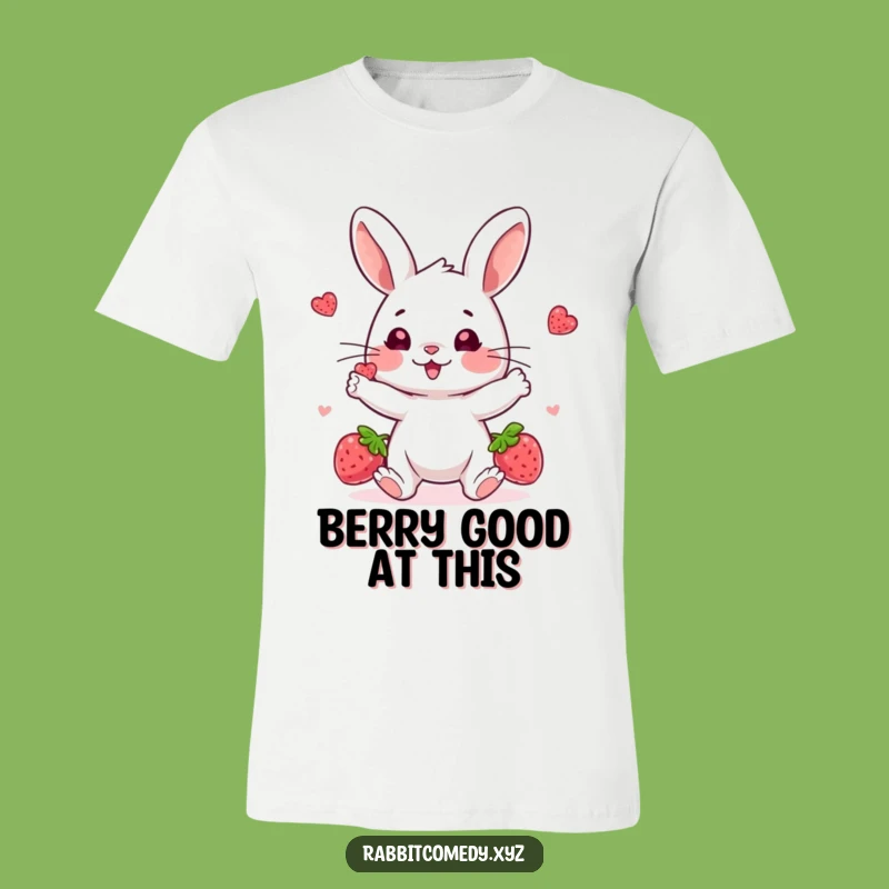 Funny Juggling Rabbit T-Shirt, Berry Acrobatics Tee, Comedic Casual Wear Gift