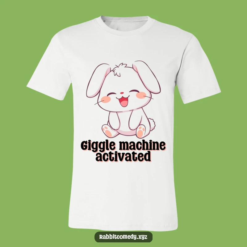 Funny Giggling Rabbit T-Shirt: Flopped Ears Laughter, Ideal Humorous Gift for Jokers