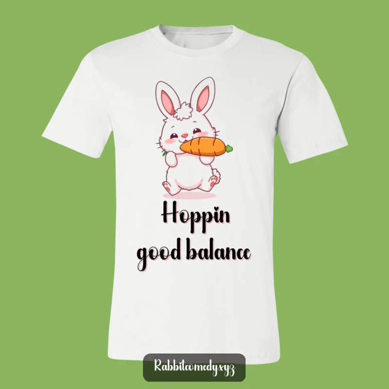 Funny Rabbit Carrot T-Shirt: Hilarious Bouncing Graphic Tee for Joyful Vibes