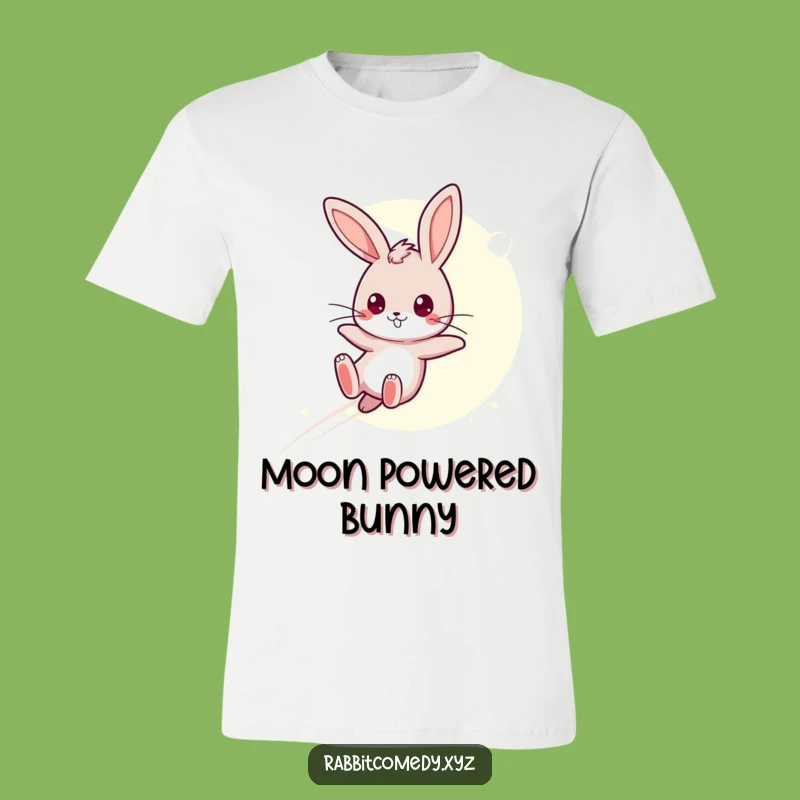 Funny Moonbeam Leap Rabbit T-Shirt: Determined Character Tee - Hilarious Gift!