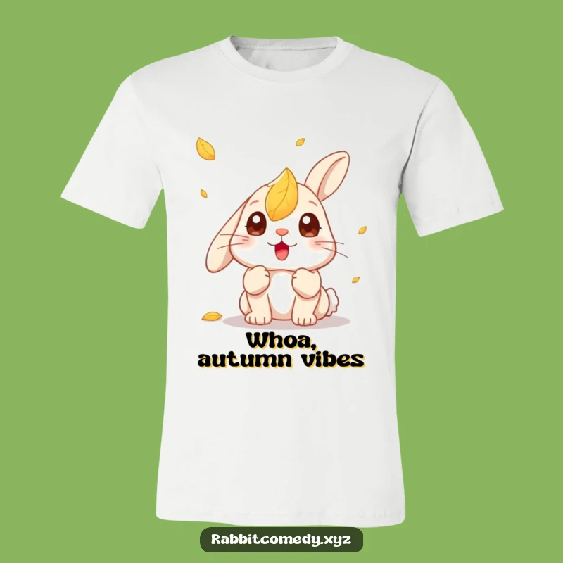 Funny Kawaii Rabbit Leaf Surprise T-Shirt: Expressive and Comical Funny Gift