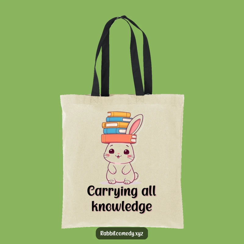 Funny Bookworm Rabbit Tote Bag: Carry Your Knowledge in Style, A Funny Gift!