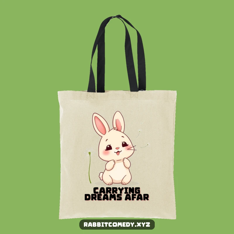 Funny Kawaii Rabbit Dandelion Tote Bag - Stylish & Humorous Carry-All for Fun