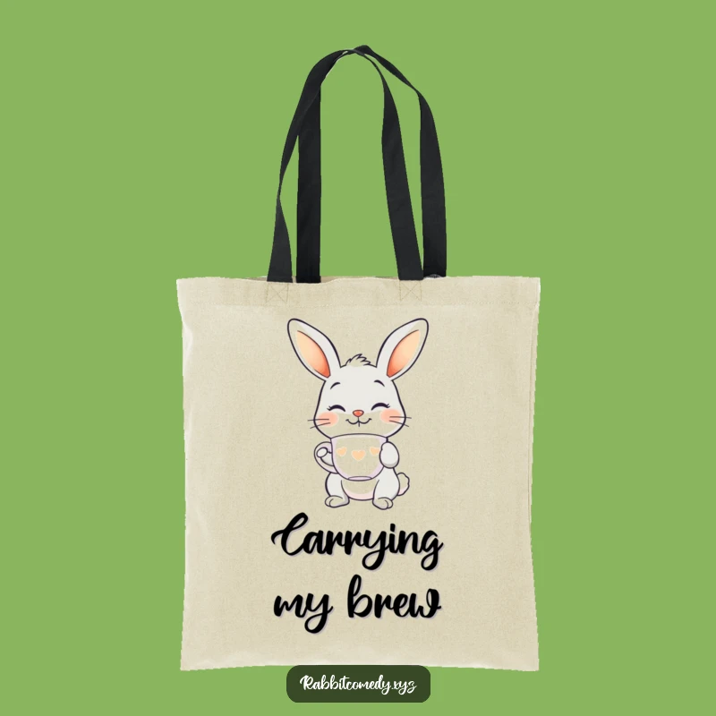 Funny Smiling Rabbit Teacup Tote Bag - Chic & Playful Accessory Gift