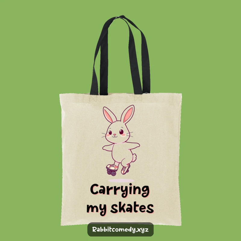Funny Playful Rabbit Roller Skate Tote Bag: Spacious Character Funny Gift