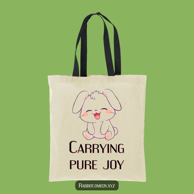 Funny Giggling Rabbit Tote Bag: Laughter Design, Great Humorous Gift for Shoppers