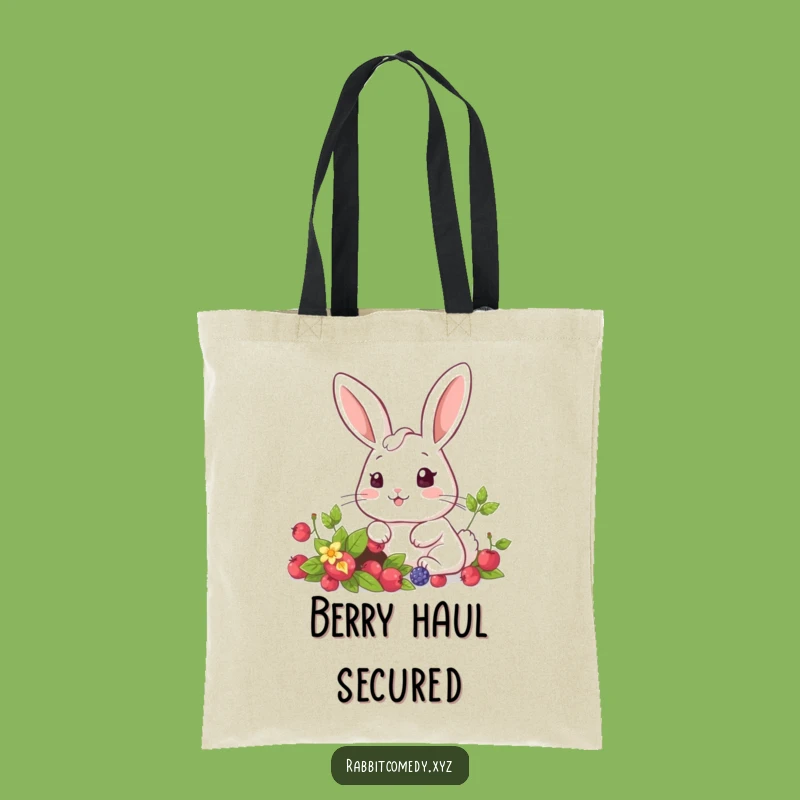 Funny Kawaii Rabbit Berry Bounty Tote Bag: Carry Your Sweet Finds