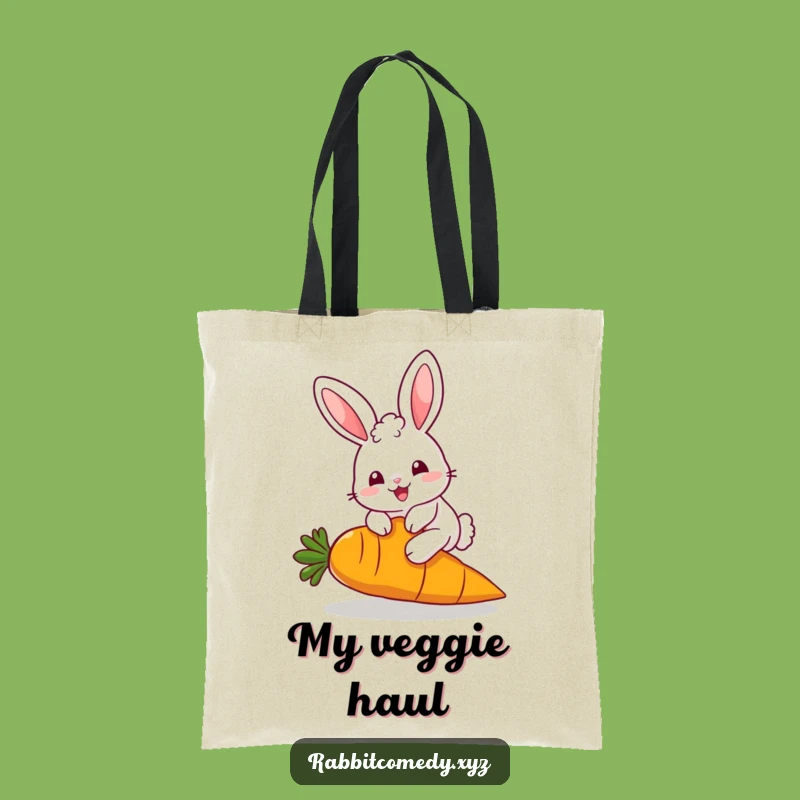 Funny Kawaii Rabbit Tote Bag: Fluffy Character Carryall, Your Hilarious Funny Gift for Errands!