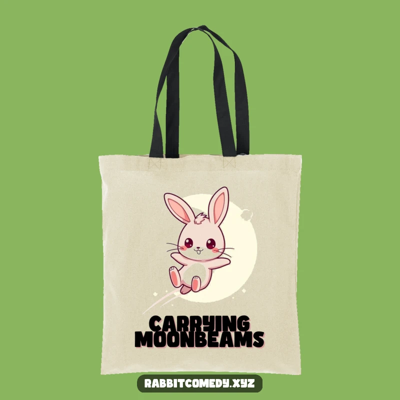 Funny Moonbeam Leap Rabbit Tote Bag: Determined Character Carry-All - Gift!