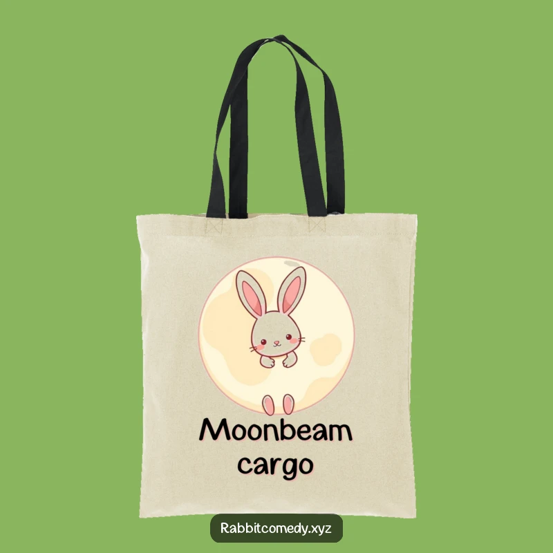 Funny Peeking Rabbit Moon Tote Bag - Whimsical & Cute Accessory Gift