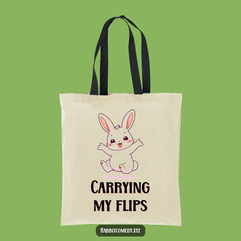 Funny Rabbit Cartwheel Tote Bag: Carry Your Fun with Exaggerated Ears Style