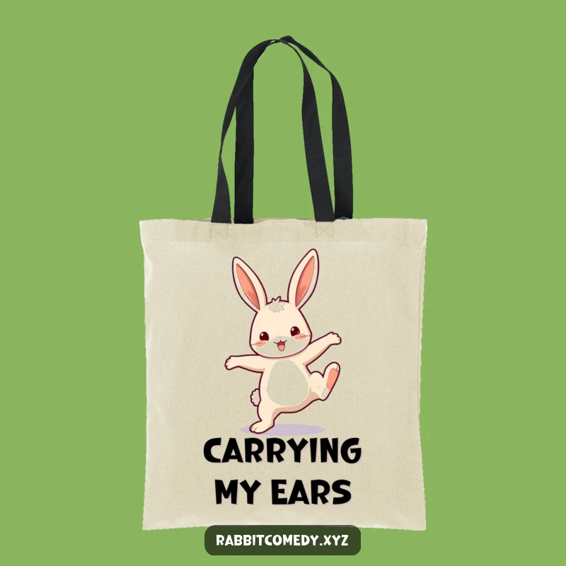 Funny Rabbit Cartwheel Tote Bag: Durable Character Accessory Funny Gift