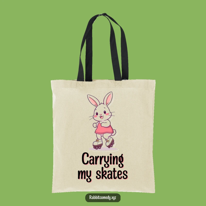 Funny Roller Skate Rabbit Tote Bag: Carry Your Fun Around Town