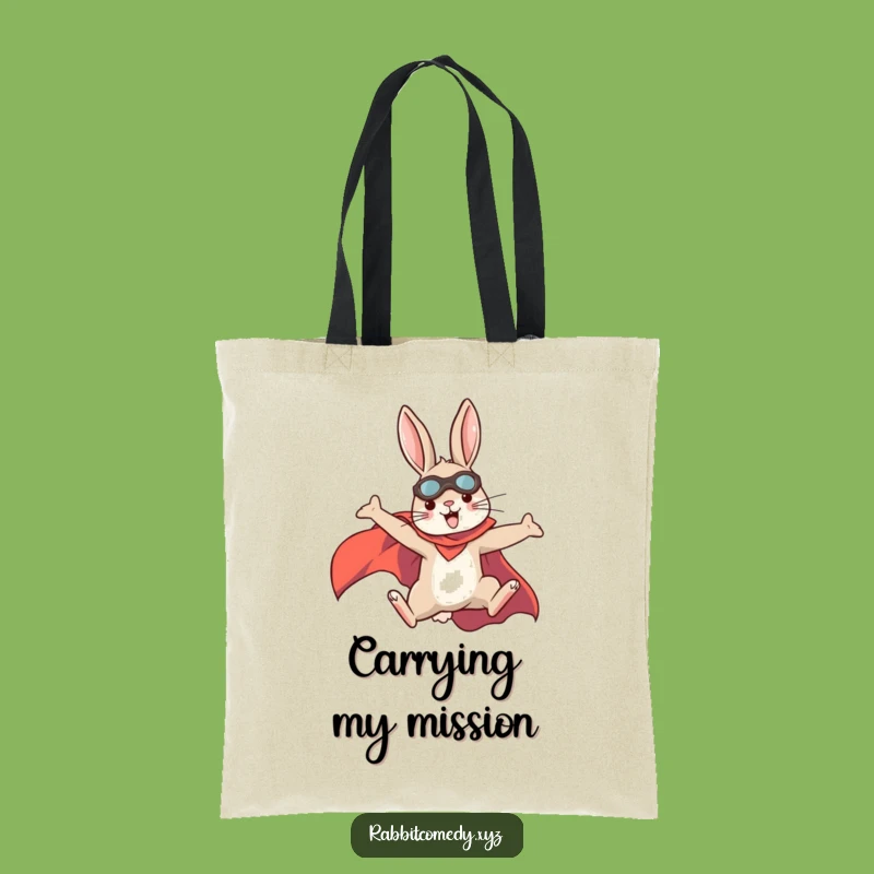 Funny Superhero Rabbit Tote Bag: Carry Your Courage, A Hilarious Funny Gift!