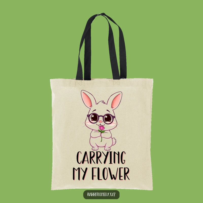 Funny Tipsy Rabbit Tote Bag: Wobbling Flower Holder - A Hilarious Gift!