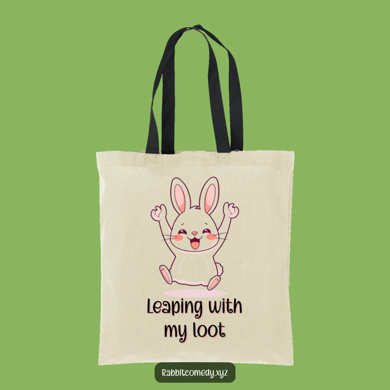 Funny Tote Bag: Kawaii Rabbit Hop, Carry Your Joy, Fun Accessory