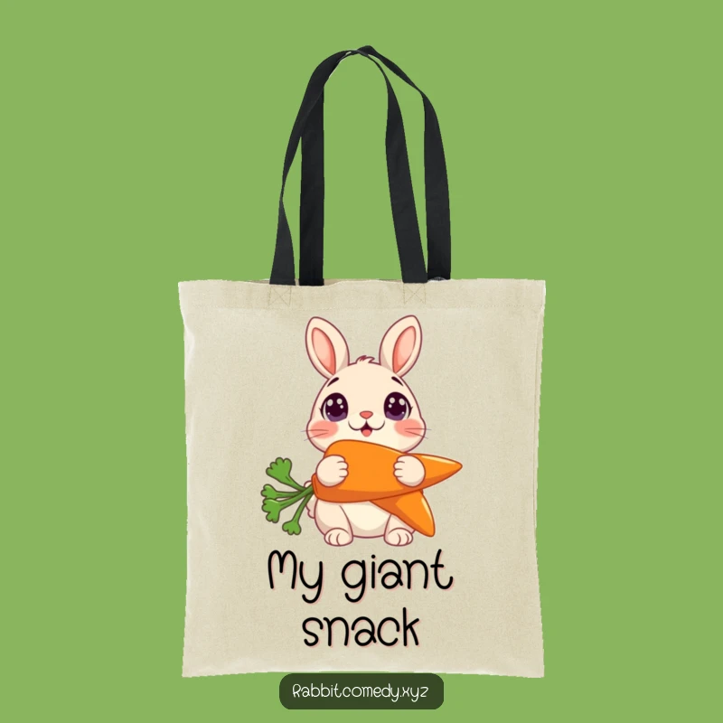 Funny Surprised Rabbit Carrot Tote Bag: Spacious Character Funny Gift